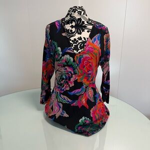 Zara Floral V-Neck Blouse